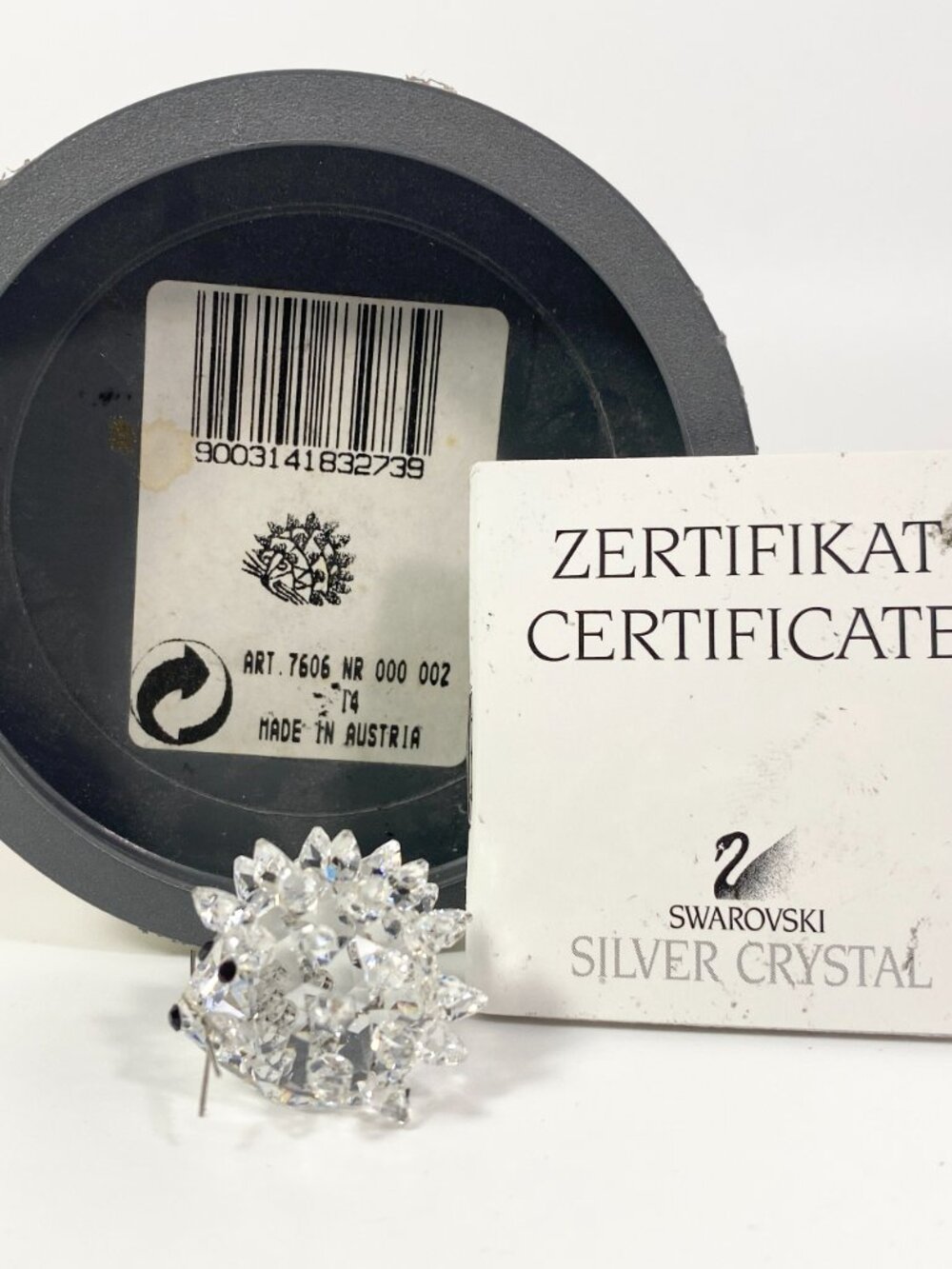 Swarovski silver Crystal small Hedgehog Retired with Box CoA
